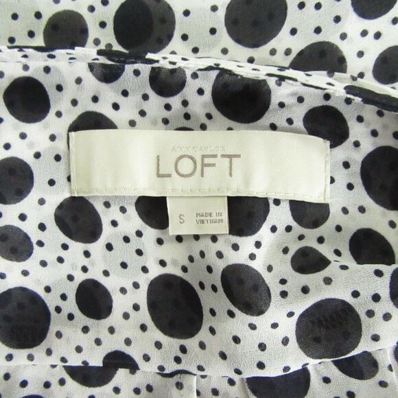 ANN TAYLOR LOFT Polka Dot Button Down Shirt Size S - Picture 8 of 8